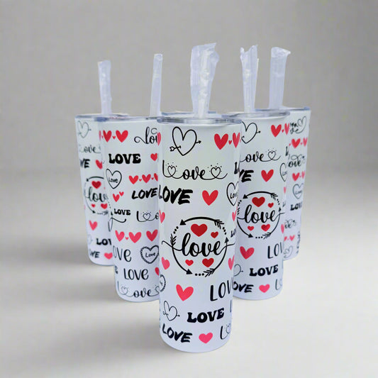 Valentines Love Hearts Tumbler