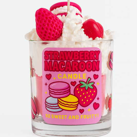 Strawberry Macaroon Candle