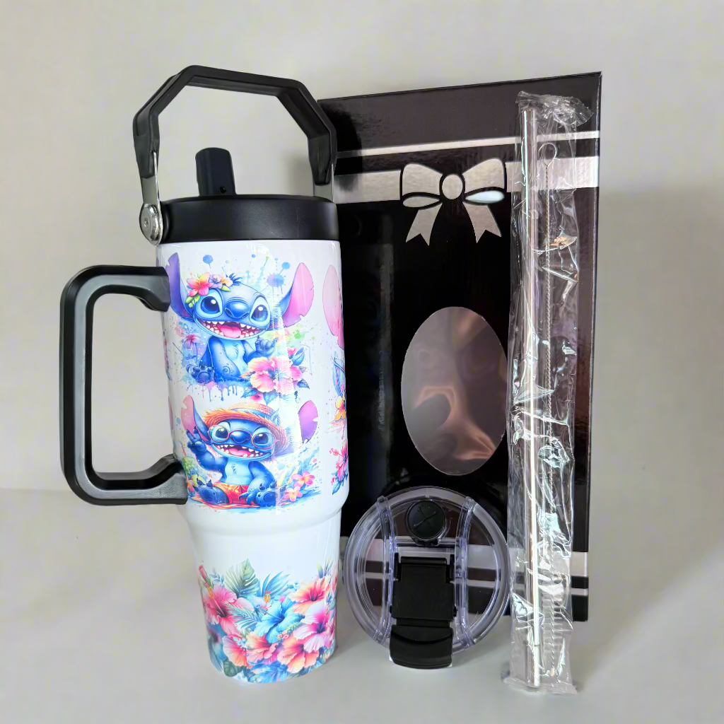 Floral Stitch 30oz Stainless Steel Mug