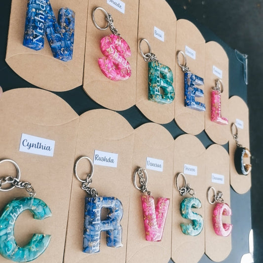 Epoxy Resin Letter Keyrings