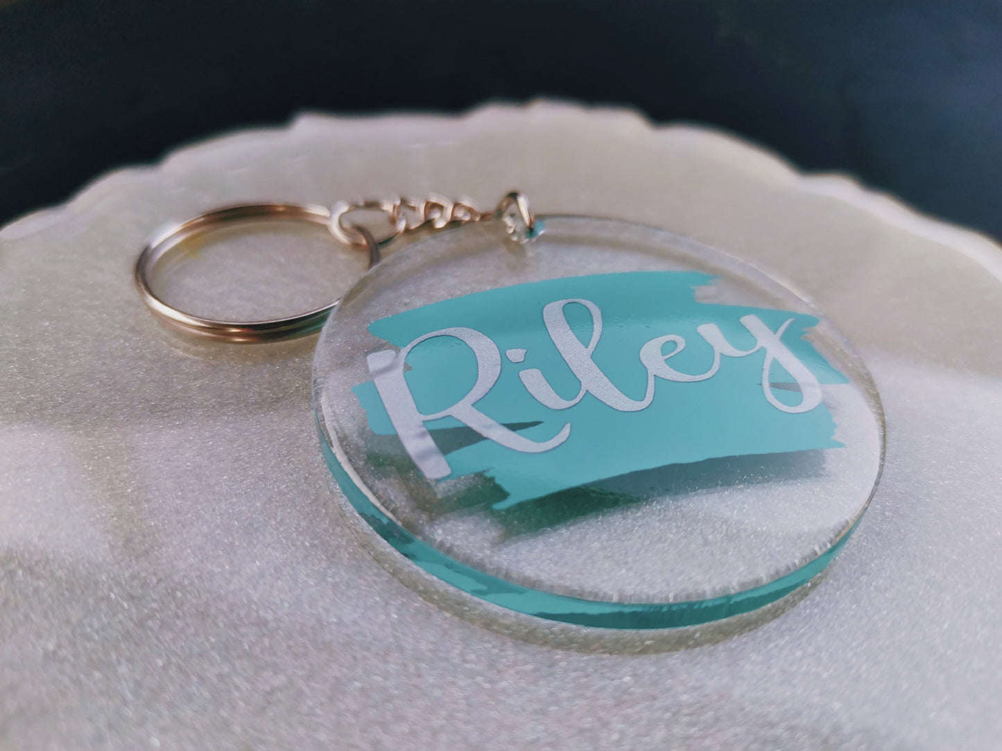 Epoxy Resin Round Keyring