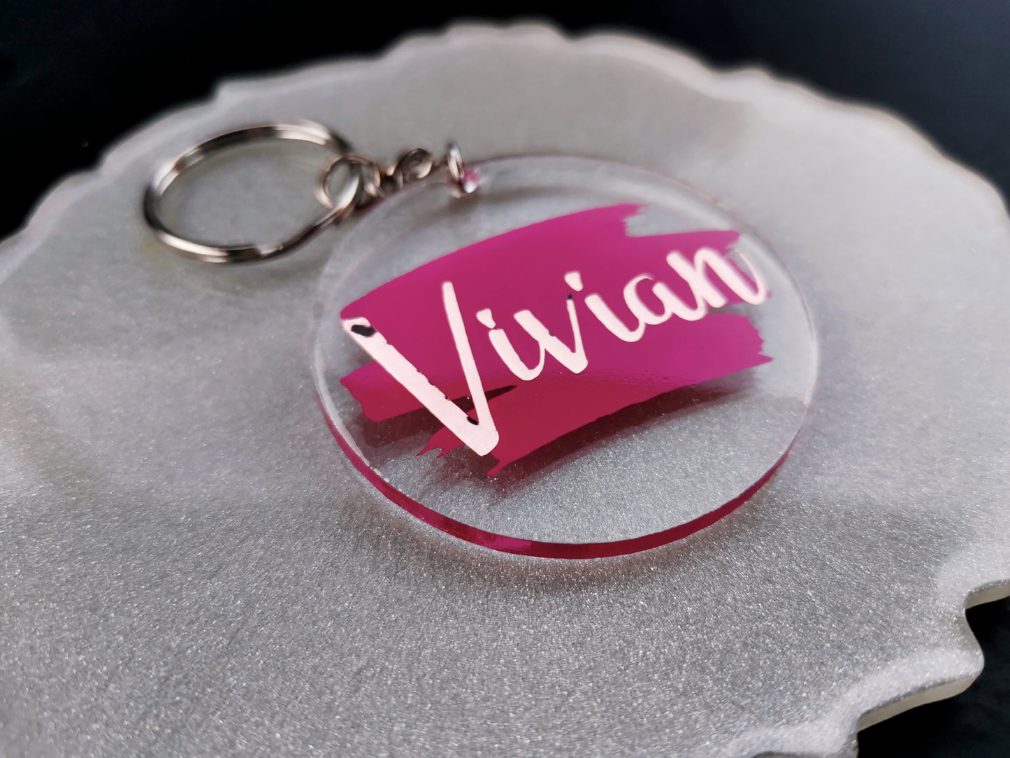 Epoxy Resin Round Keyring