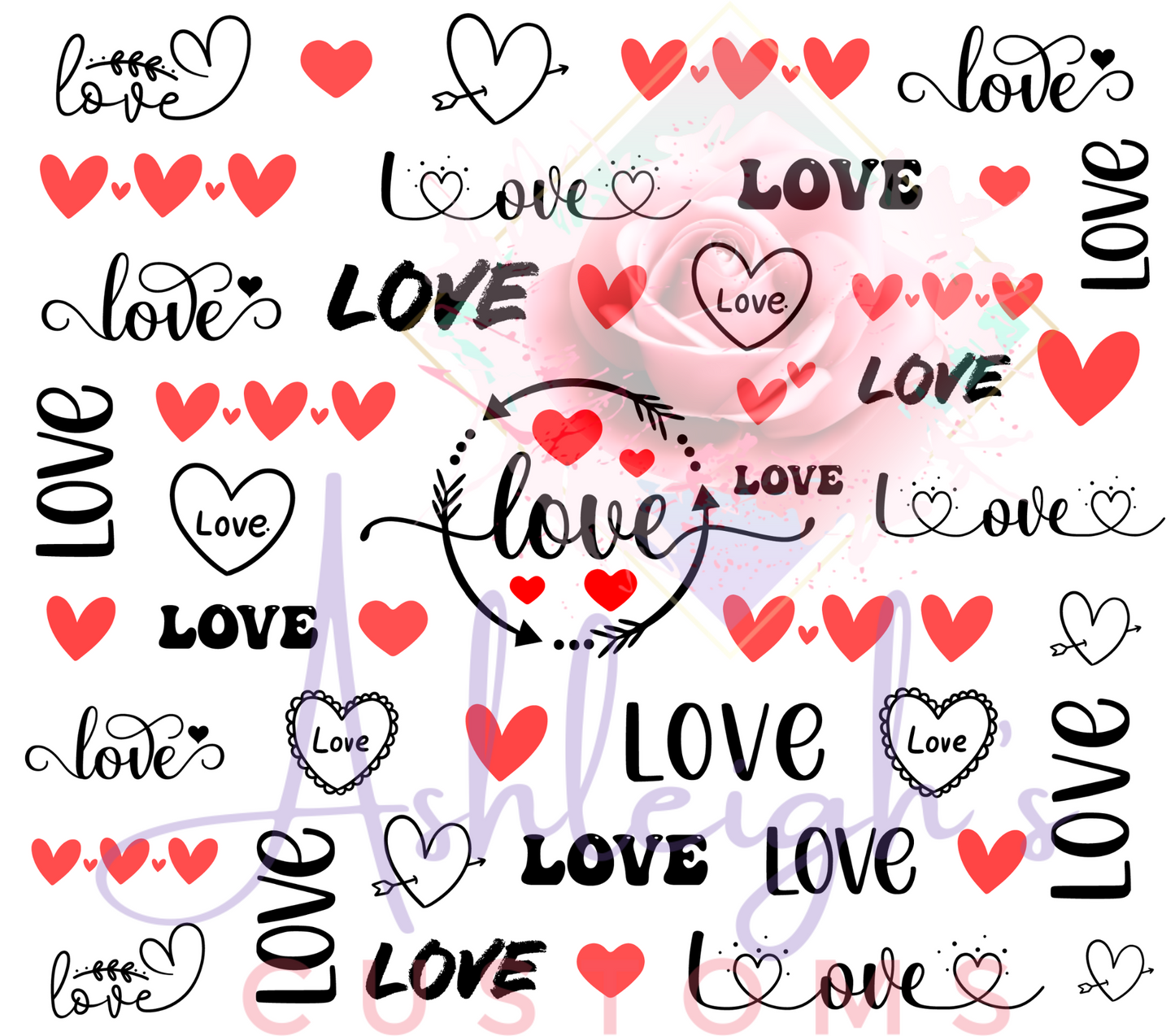 Valentines Love Hearts Tumbler