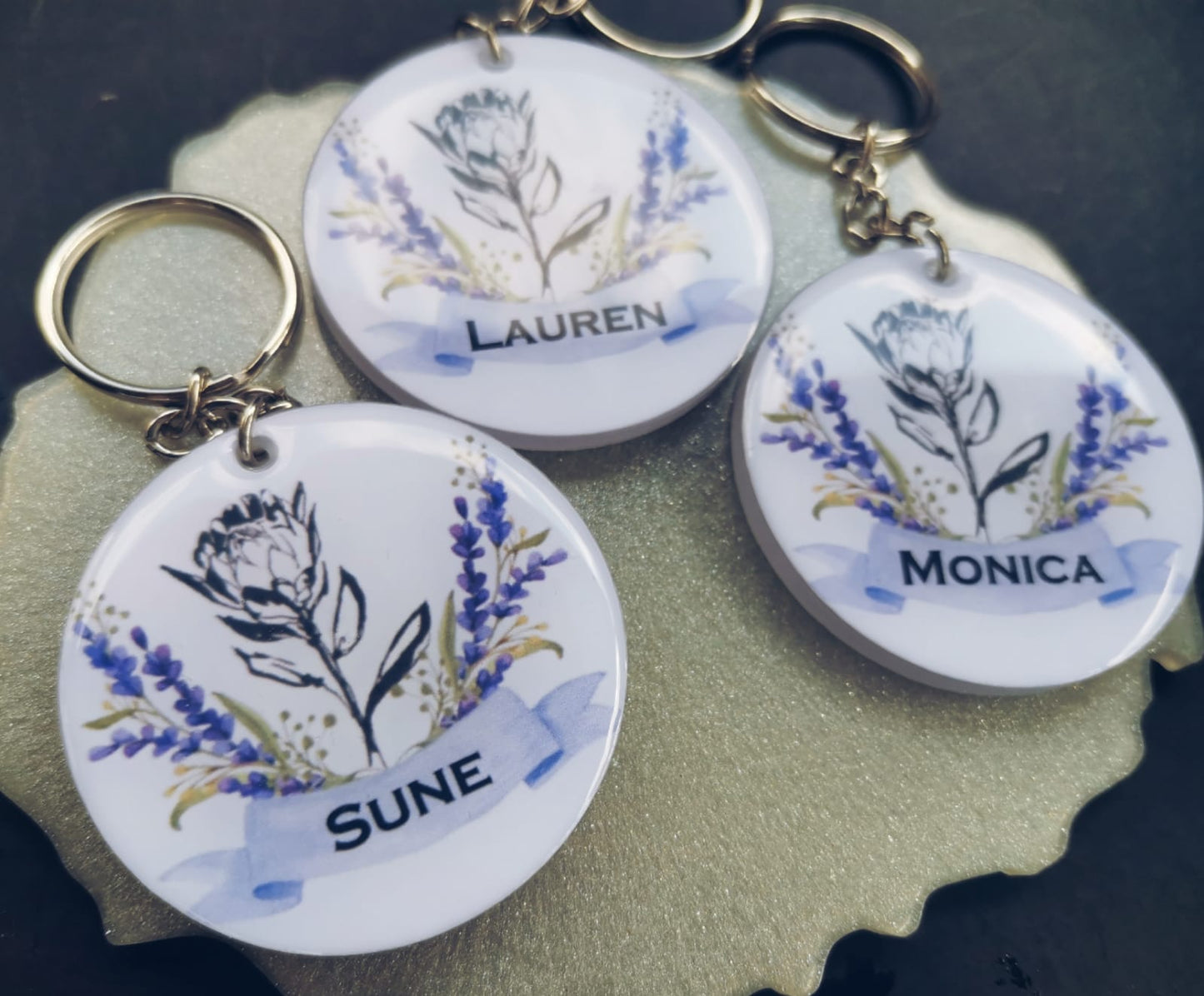 Epoxy Resin Image Keyrings