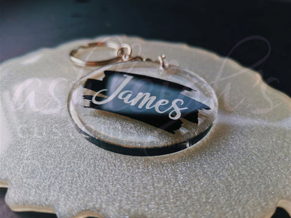 Epoxy Resin Round Keyring