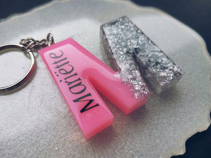 Epoxy Resin Letter Keyrings