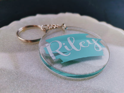Epoxy Resin Round Keyring
