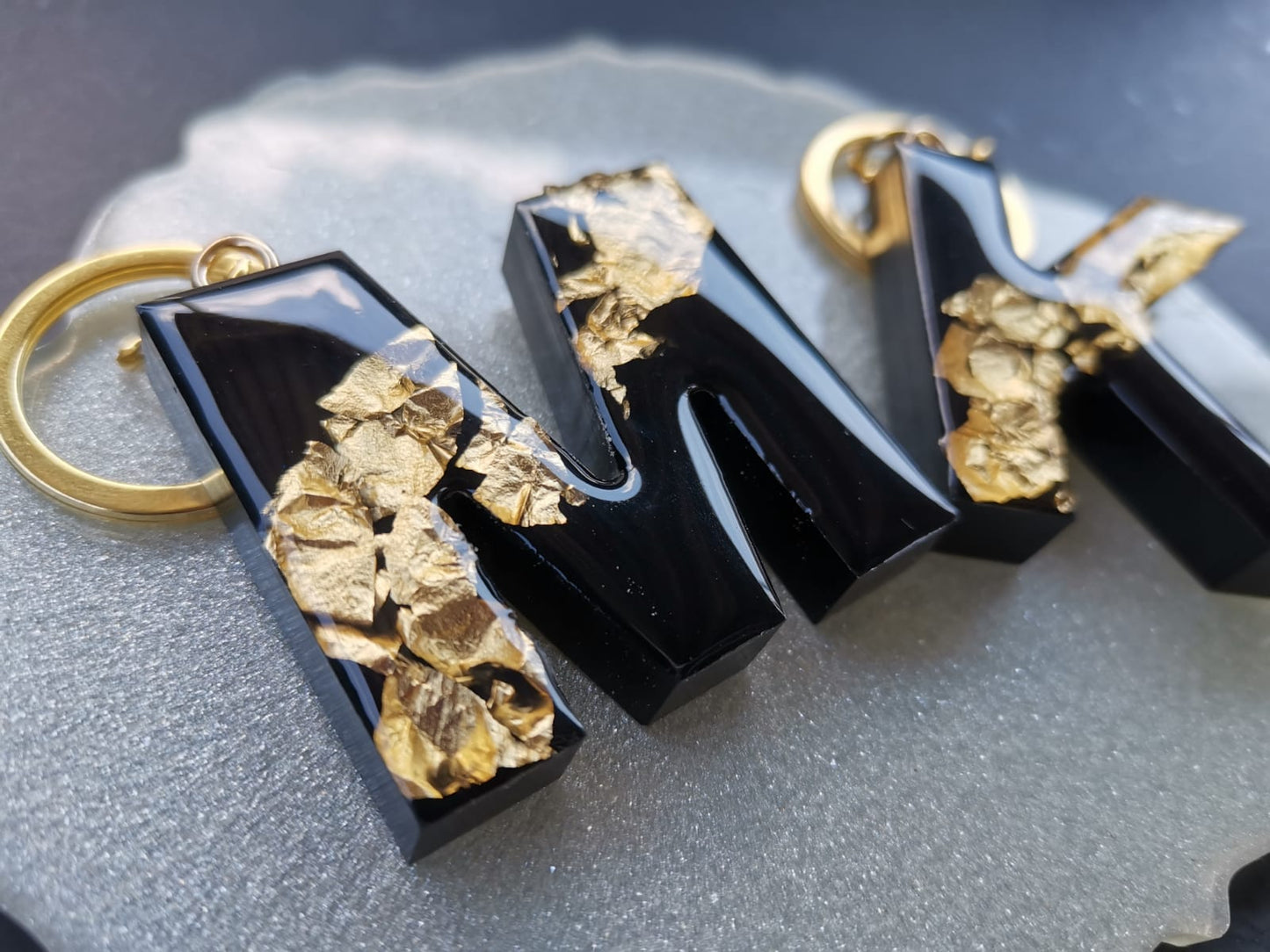 Epoxy Resin Letter Keyrings
