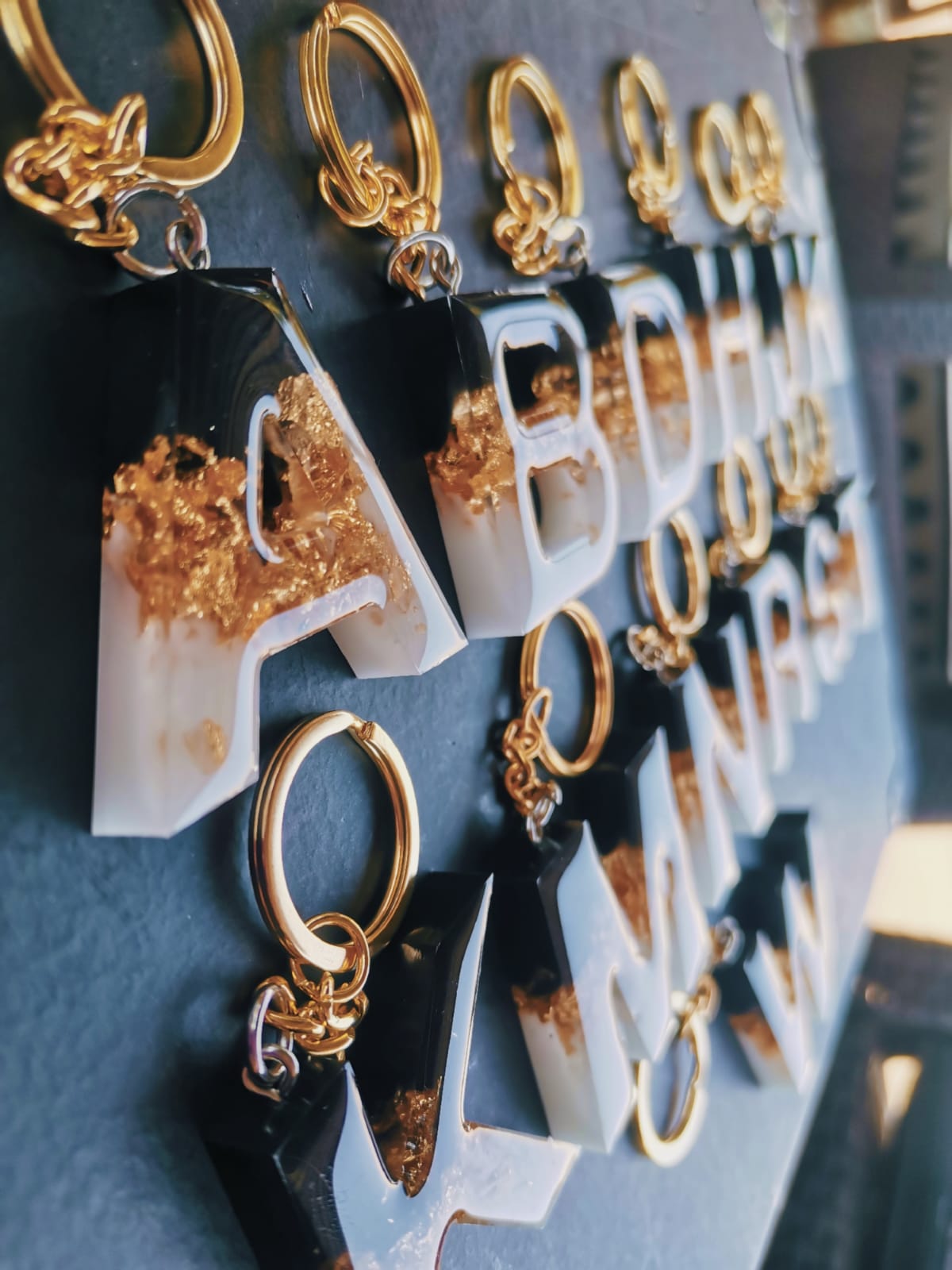 Epoxy Resin Letter Keyrings
